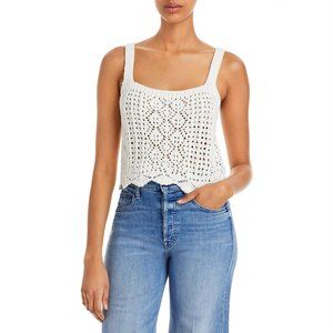 Maze Crochet Eyelet Flounce Tank Top